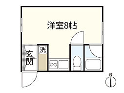 細川ビル ワンルームの間取図画像