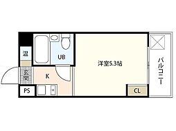 BAUHAUS広島駅前 ワンルームの間取図画像