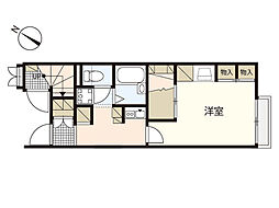 レオパレスレーブシャトー2 1Kの間取図画像