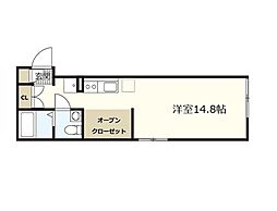 広島市東区牛田新町3丁目アパート ワンルームの間取図画像