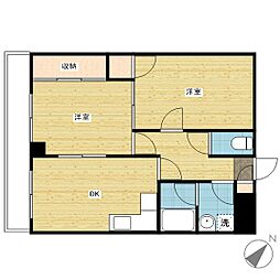 ライブコーポブンカ 2DKの間取図画像