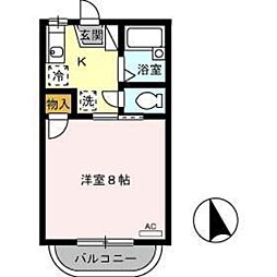 ヤングユーカリA 1Kの間取図画像