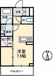 シャーメゾンステージウジナヒガシ ワンルームの間取図画像