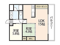 エネピア庚午北 1SLDKの間取図画像