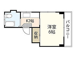 プチビル 1Kの間取図画像