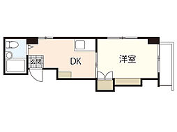 Sビル 1DKの間取図画像