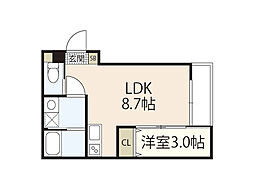 仮称)S-MOVE庚午北NEO 1LDKの間取図画像