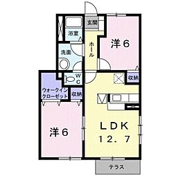 ジュネスB 2LDKの間取図画像