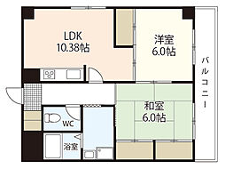 パークサイド茶木 2LDKの間取図画像