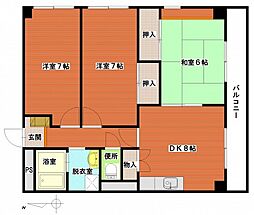大濱ビル2 3DKの間取図画像