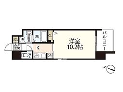 S-RESIDENCE観音本町 1Kの間取図画像