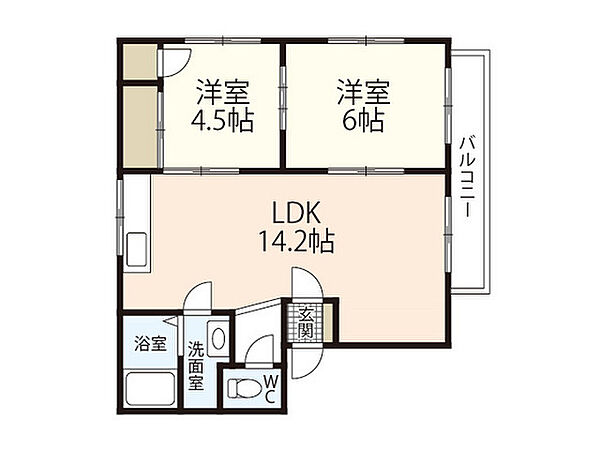 プレジール小林　A ｜広島県広島市安芸区矢野西7丁目(賃貸アパート2LDK・1階・50.00㎡)の写真 その2