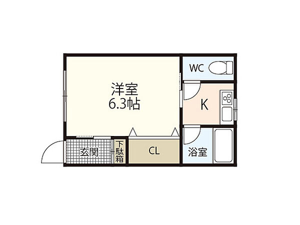 プログレス吉島 ｜広島県広島市中区吉島西2丁目(賃貸アパート1K・1階・19.04㎡)の写真 その2