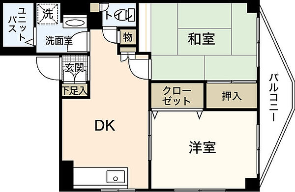 Yukiri 0202｜広島県広島市中区羽衣町(賃貸マンション2DK・2階・45.91㎡)の写真 その2