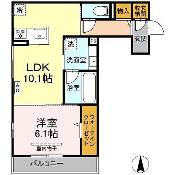 広島県安芸郡府中町石井城1丁目(賃貸アパート1LDK・2階・43.53㎡)の写真 その2