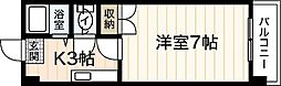 メゾン山肩 3階1Kの間取り
