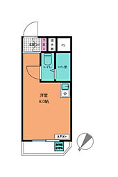 パールマンション万代橋 ワンルームの間取図画像
