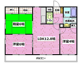 広島県安芸郡府中町石井城2丁目（賃貸マンション3LDK・1階・65.00㎡） その2