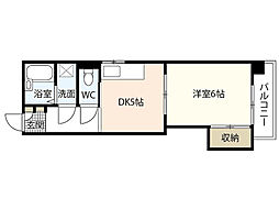 大松己斐ビル 1DKの間取図画像