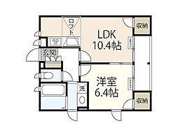レオネクストグリーンハウス江波 1LDKの間取図画像