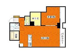 鷹野橋マンション 6階1LDKの間取り