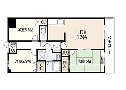 メープルヒル林 3階3LDKの間取り