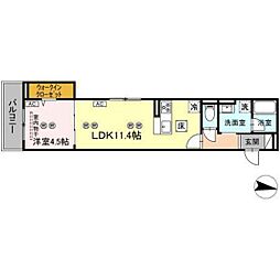 VILLA HAKUYO 1LDKの間取図画像