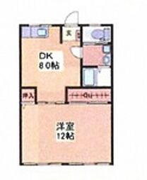 西村ビル 1DKの間取図画像