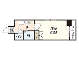 サン・ドエル東蟹屋 1Kの間取図画像