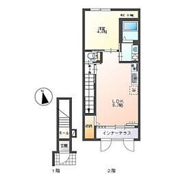 コーセー飯田 1LDKの間取図画像
