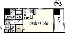 サムティレジデンス平和大通り 3階ワンルームの間取り