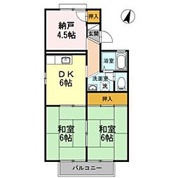 プリメーラ石井城 2SDKの間取図画像