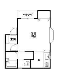 グリーンヒル大島 ワンルームの間取図画像