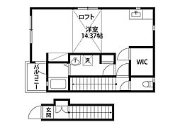 ソニア ワンルームの間取図画像