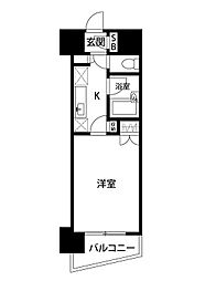 メゾン・ド・レノン 1Kの間取図画像