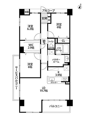 間取り アルファスマート女池上山 4階/-