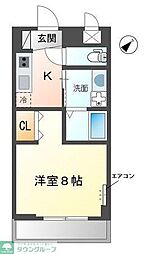 エミネンスおおたかの森 4階1Kの間取り