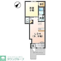 fiore 1階1LDKの間取り