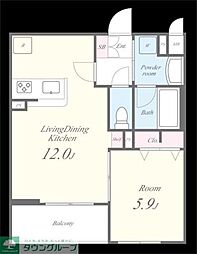 クラシヤ 3階1LDKの間取り
