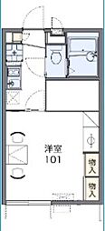 レオパレスグリーンハイツ　43159 2階1Kの間取り