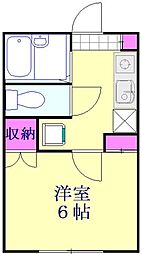 フローラ八潮 1階1Kの間取り