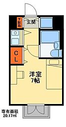 シティフォーラム上本郷 6階1Kの間取り