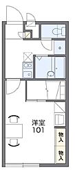 レオパレスコージーコート 1階1Kの間取り