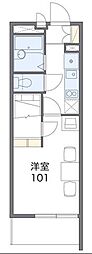 レオパレスプレジャー 3階1Kの間取り