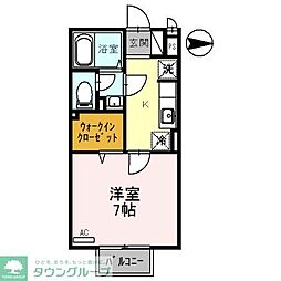 カーサグランデ氷川 2階1Kの間取り
