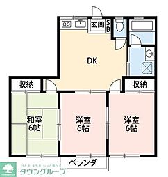 互コーポ 3DKの間取図画像