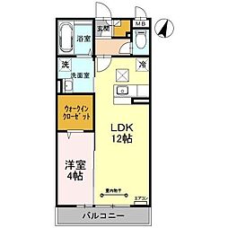 ヴェルドミール2 1LDKの間取図画像