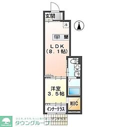 アリス 1LDKの間取図画像