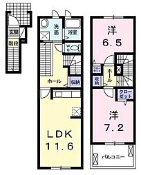 ジュエル 2LDKの間取図画像