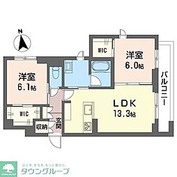 ココレ・ディモーラ 2LDKの間取図画像